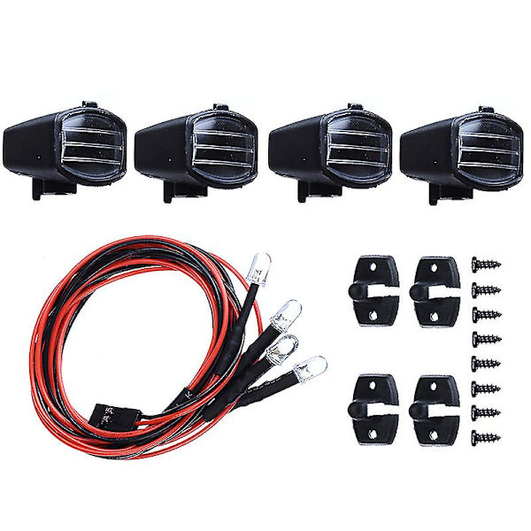 4 st LED-strålkastare Taklampa Lampskärm för 1/10 Rc Band Rund