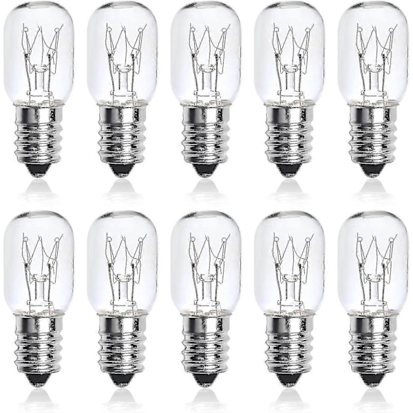 10-pack 25W SES E14 Liten Edison Skruv Pygmy Lampor, Dimbar T22 Klar Glödlampa Ugnslampa Himalaya Saltlampa Lampa Apparatlampa [Db]