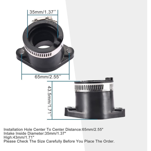 Motorsykkel inntaksmanifold rør luft ledd adapter erstatning for Gy6 Js200cc-250cc moped scooter