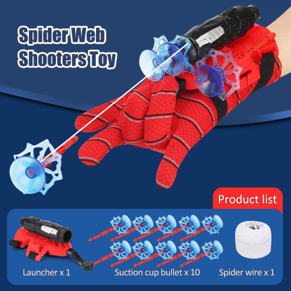 2023 Engrosrabat 40% 1 sæt Spiderman Hero Web Shooter Launcher Dart Blaster Toy Cosplay Wrist Legetøj Ny Hot-n db C