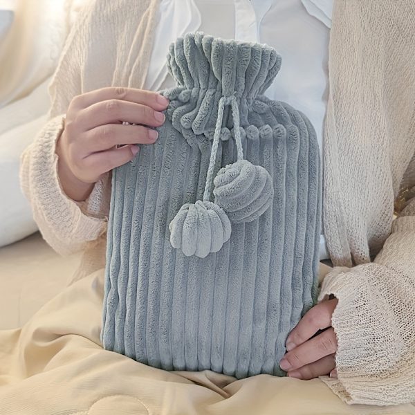 Varmeflaske, Uduftet Gjenbrukbar Varmepute, Solid Håndvarmer for Smertelindring og Komfort, 2000ml Kapasitet{db} Gray 1pc