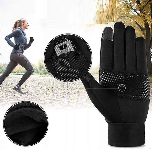 Vindtætte Udendørs Sportshandsker Touch Efterår Vinter [DB] black M