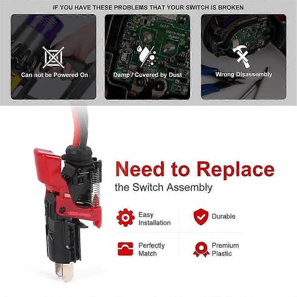 Til V10 SV12 Støvsuger Trigger Switch Samling, Opgraderede Strømknap Udskiftningsdele [DB] As Shown