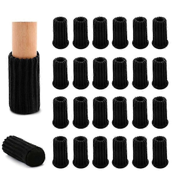16 st Stolsbensskydd Stickade Möbelstrumpor [DB] Black