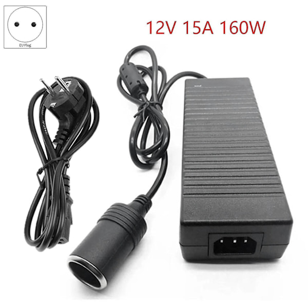 12v 15a 160w Autonmuunnin 220v - 12v Auton Sovitin Muunnin Auto Koti - Sytytin Muunnin EU-Pistoke black