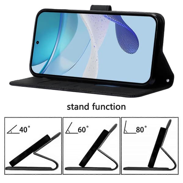 Crossbody 3D Präglat Flip Läder Telefonfodral [DB] Black For Doogee Note 59 / Note 59 Pro