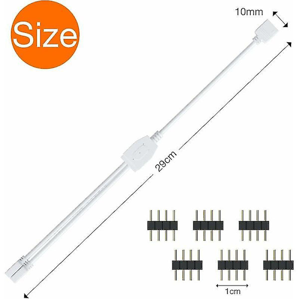 LED Strip Connector Kit, 2 stk. 4-pins LED Strip Splitter 1 til 2 Splitter Kabel 4-pins Connector til RGB LED Strip 5050  Cisea DIY Tilbehør {Db}