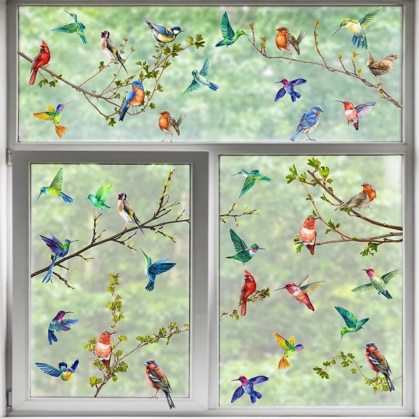 Spring Window Clings - 9 ark, dobbeltsidig glassdekor