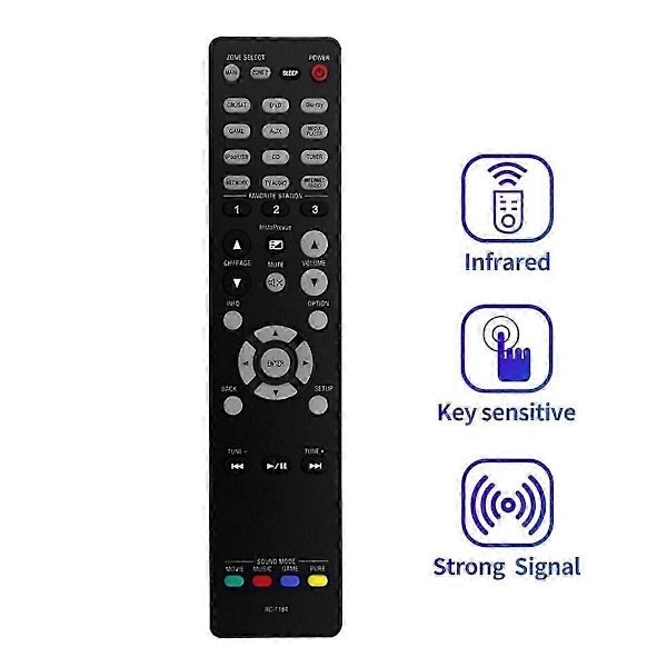 Ersättningsfjärrkontroll RC-1184 lämplig för AV Audio Video Receiver AVR-X3000 AVRX3000 [DB] Black