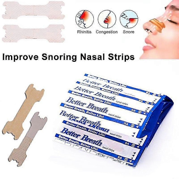 500 stk. Nesestrips Anti-Snorking Forbedre Pust Klistremerker Neseventilasjon Pads Stopp Snorking [DB] 100pcs