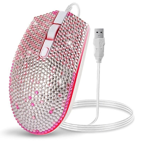 Färgglada Rhinestone Mus Ergonomisk Trådbunden Mus för Notebook Laptop Dator PC db