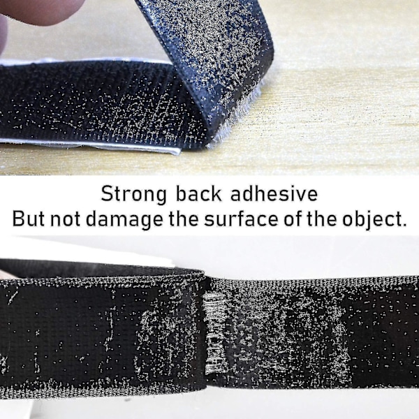 Velcroband Självhäftande 8m Extra Starkt, dubbelsidig tejp med Velcro 20mm Bred A [DB]