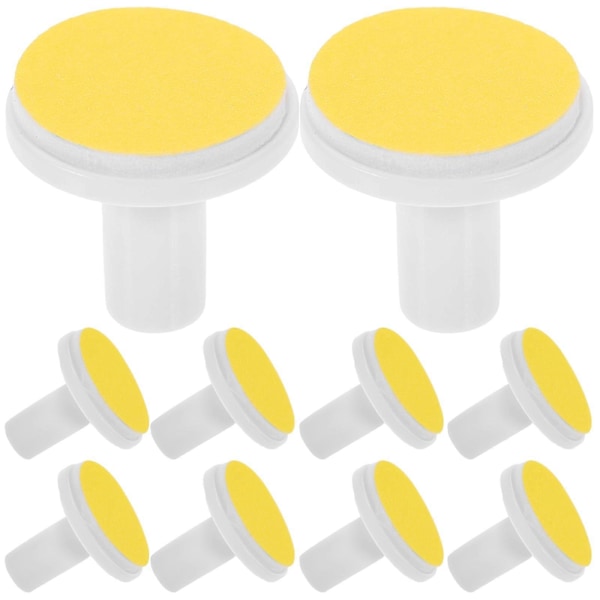 12 st Elektriska Nageltrimmer Pads Vuxen Elektrisk Nagelfil Pads Nagel Ersättningshuvuden [DB] Yellow 1.80X1.80X1.60CM