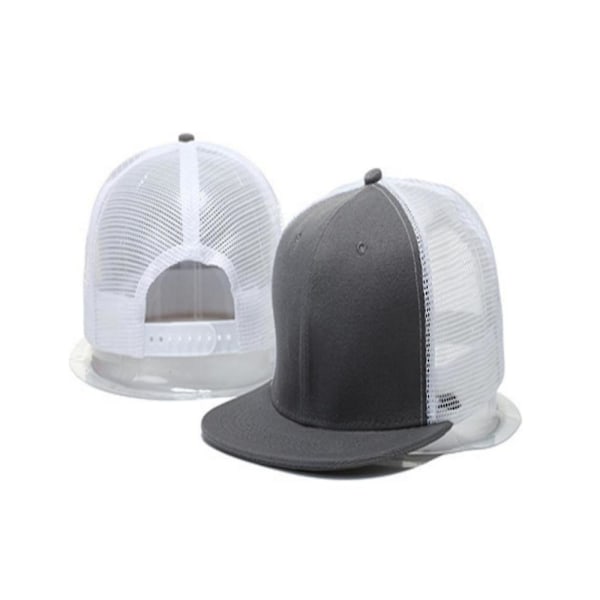 Trucker Cap Plain Hat Snapback Mesh Baseball Hip Hop Justerbar Cap for Menn/Kvinner [db] color07