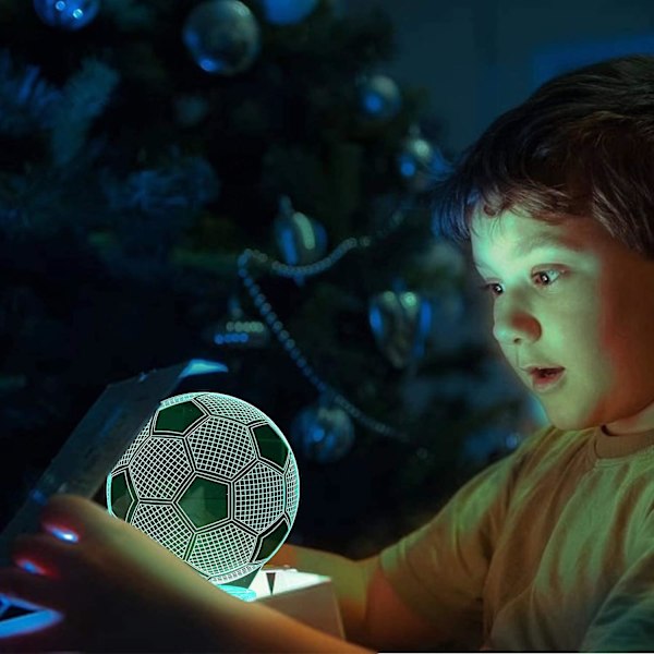 Fodboldgaver til drenge Fodbold 3d Illusion Lampe Fodbold 3d Natlys Gave til drenge piger