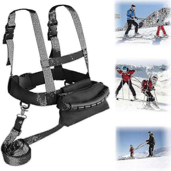 Ski Sele til Børn Begyndere Ski Træningssele Skøjteløb Snowboard js [DB] Black