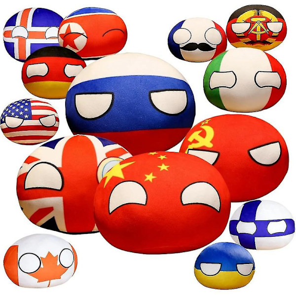 10cm Polenboll Plysch Countryballs Plyschleksak Tyskland Italien Storbritannien Ukraina Japan Frankrike [DB] style 1