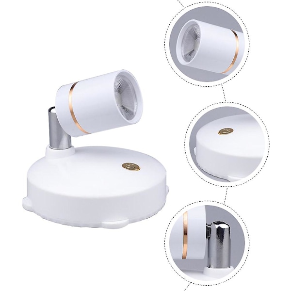 Spotlight Indendørs Mini Accent Lys Multifunktionelt Lys USB Opladningslampe LED Spotlight Trådløs Spotlight DB White 8X8X6CM