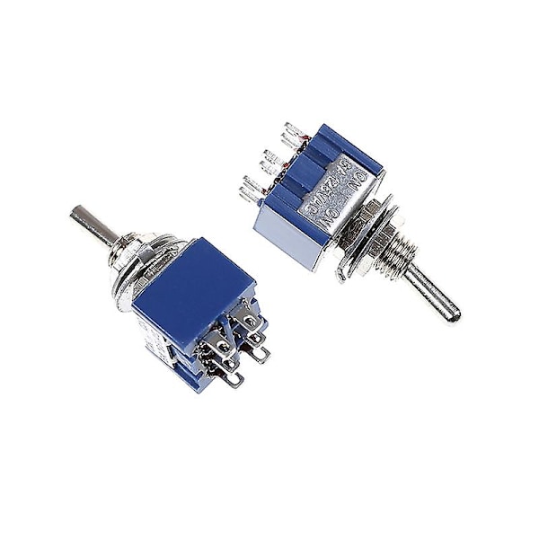 5kpl 6-nastainen vaihtokytkin 6A 125VAC 6-nastainen DPDT on-on mini vaihtokytkin uusi shytmv [DB] One Size