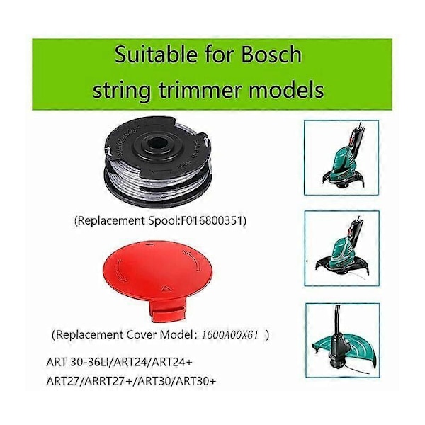 Ekstraspoler til græsslåmaskine, Bosch-slåmaskinetilbehør, 1,65 mm 6,1 m ekstraspoler til modeller: art 30-36 ll, ad [DB]