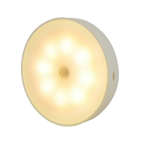 Trådlös Uppladdningsbar Rörelsesensor LED Puck Lampa Garderob Väggskåp Nattlampa KIT [DB] Warm light