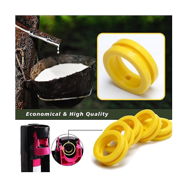 O-ringe Sodavandsmaskine Co2 Cylinder Udskiftning Karbonator Pakninger 5 stk., Pakningsringe til Ny Sodavandsmaskine [DB] Yellow