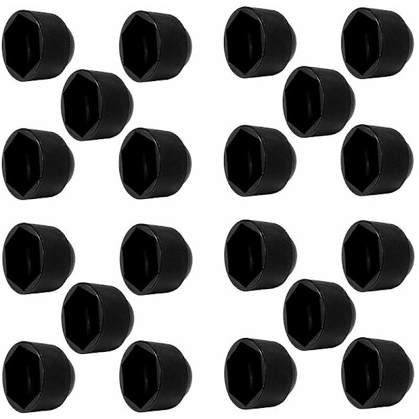 20x svarta mutterskydd M10 x HEX 17mm skyddskåpa plastskydd [DB]