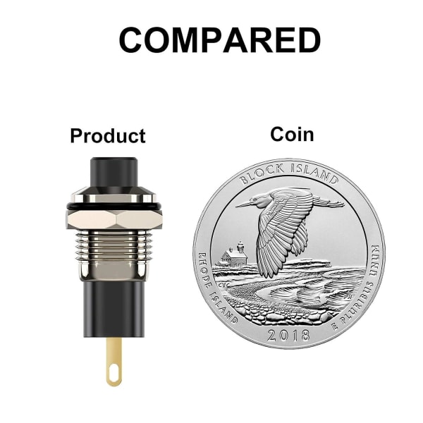 Painonappikytkimet - Itselukittuvat minikytkimet (10 mm pyöreä Dc24v, 6 kpl)