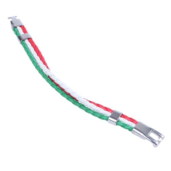 Smykkearmbånd, italiensk flagarmbånd, læderlegering, til mænds kvinder, grøn hvid rød (bredde 14 mm)
