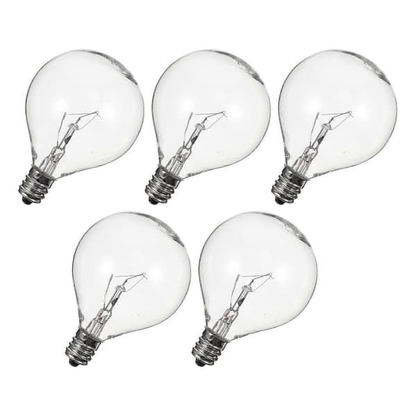 5 STK E12 Duftvoks Diffuser Lampe 25W Dæmpbar Globe Klar Pære [DB] transparent color 7.00X5.00X5.00CM