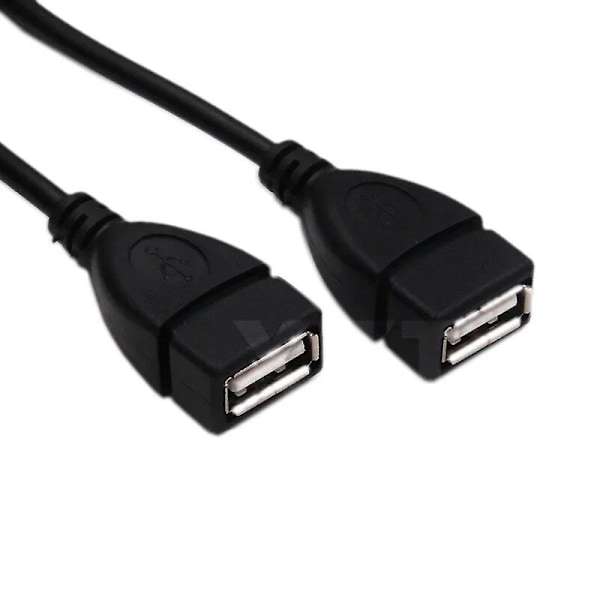 2 Port USB2.0 Hub USB 2.0 Uros - 2 Kaksipuoleista USB Naarasliitäntää Jakaja Hub Virtajohto Adapteri Tietokoneelle Puhelimelle Kannettavalle Tietokoneelle Kaapeli {Db} black