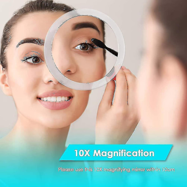 10x Förstorande Spegel 3 Sugproppar Makeup Spegel 10x Förstoring DB