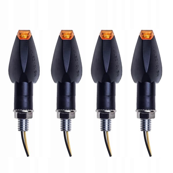 4x Motorcykel Blinklys Quada Godkendelse 12 V Sort Røget 14 [DB]