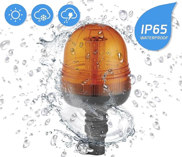 LED Rundtlys Orange Med Magnetfod, Blinklys [DB]
