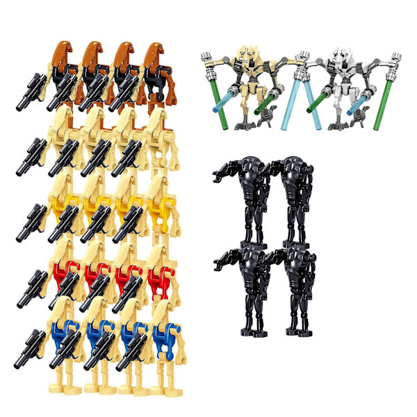 Star Wars Battle Droids Byggklossar Set Mini Actionfigurer Dockor Minifigurer Leksaker Skrivbordsdekoration För Fans Db 24-2Pieces