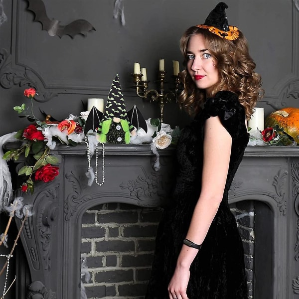 Halloween-nisser for kvinner Plysj flaggermusvinge Ansiktsløs dukke Elegant skrivebordsdekor Halloween-dekor dukkepynt