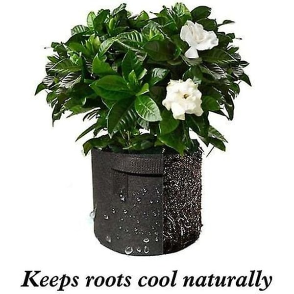 WHWY 3-pak smarte pottevækstposer til planter med håndtag, 3 gallon - PVN8[DB]