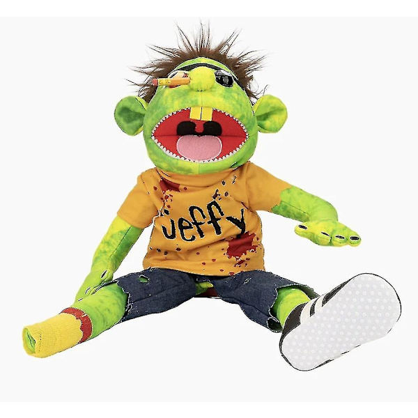 Jeffy Hand Puppet Cartoon Plysch Leksak Fylld Docka Mjuk Figur Sovande Kudde Pedagogisk Leksak Playhouse Barn Barn Baby Present DB 58cm D
