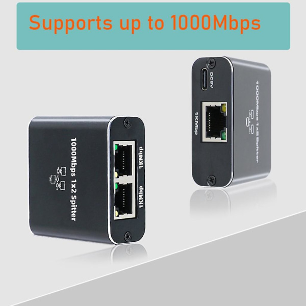 1000 Mbps Fast Ethernet Splitter, Rj45 Extender Plug Jaa Internet USB -kaapelilla 5v High Efficiency