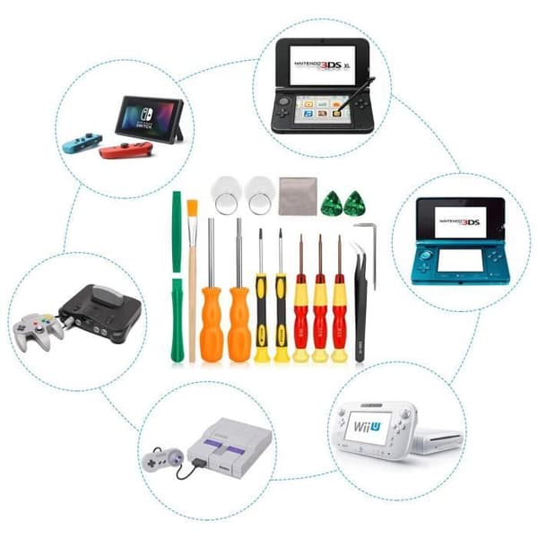 Tri-wing skruetrækker til Nintendo - Keten Professional Kit - 9 dele - Hvid - EPE TOP[DB]