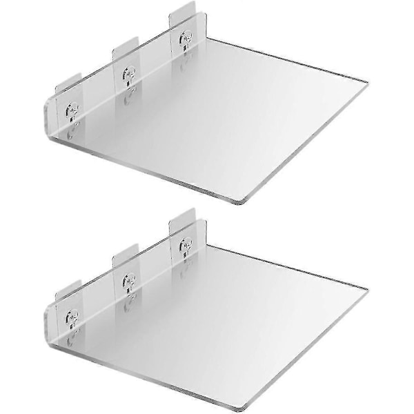 Flytande Hyllor Set om 2 - Utöka enkelt Väggutrymmet - Akryl Liten Vägg Hylla För Sovrum, Badrum, Spelrum, Vardagsrum, Kontor [db] 20*20cm