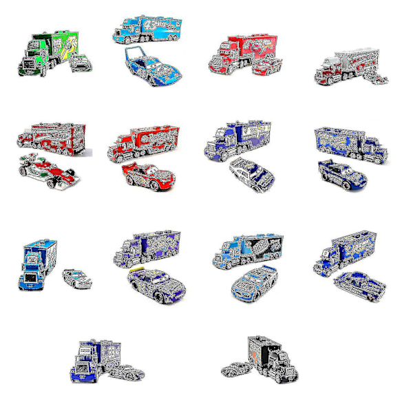 Leikkiautot-elokuva The King Chick Hicks Mack Truck Uncle Diecast -ajoneuvojen lelusetti db black