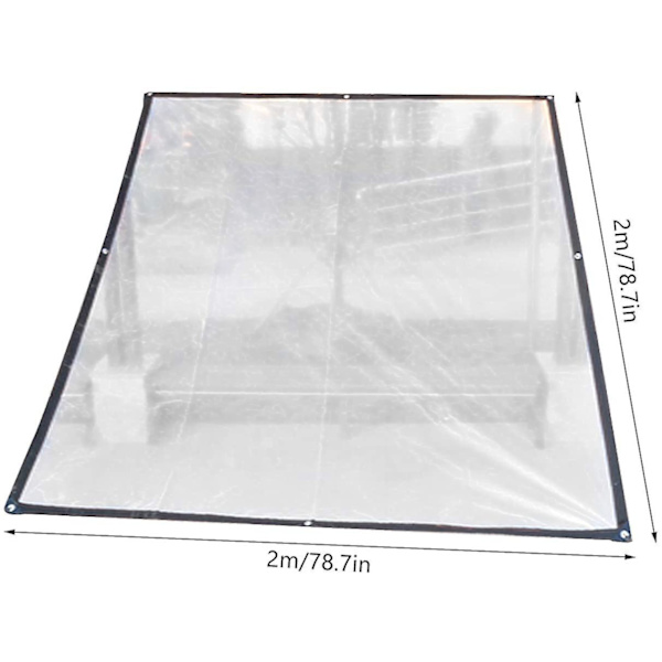 Transparent presenning, klar trädgård vattentät presenning frostskyddande regnskydd isoleringsfilm tak PE plastskydd (2*2m) [db]