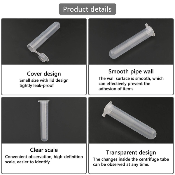 Lab Centrifugrör - 50 st 10 ml provrör med gradering