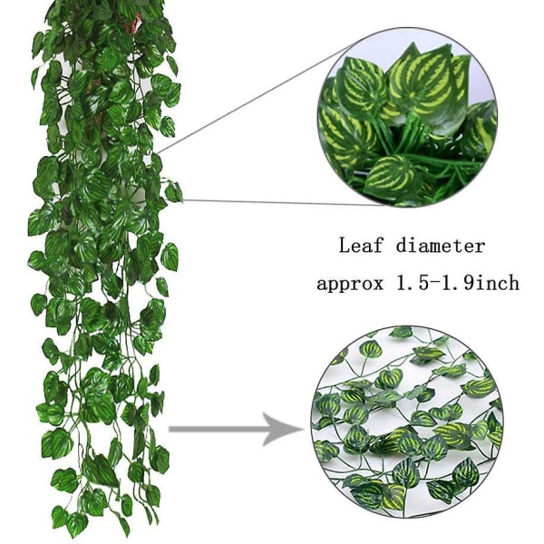 12pcs Artificial Ivy Garland Leaf Vines Plants Greenery Hanging Plants For Wedding Backdrop Arch Wa