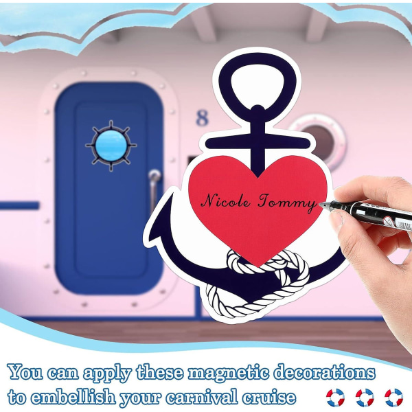 3 stk. Cruise Magnet Anchor Cruise Dør Magnet - Nautiske Magnetiske Dekorationer