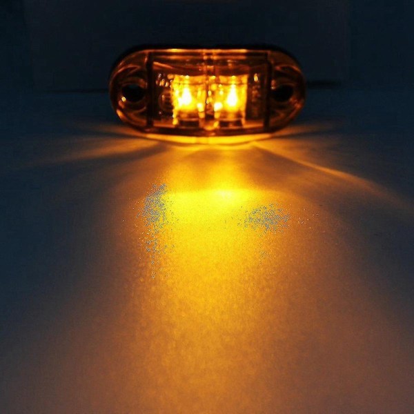 20 kpl Led 2,5 tuuman 2 diodi valoa soikea etuvalo perävaunu kuorma-auto sivuvalo lamppu keltainen punainen [DB]