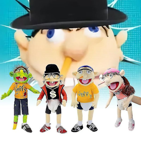 Jeffy Hand Puppet Cartoon Plysch Leksak Fylld Docka Mjuk Figur Sovande Kudde Pedagogisk Leksak Playhouse Barn Barn Bebis Present DB 30cm C