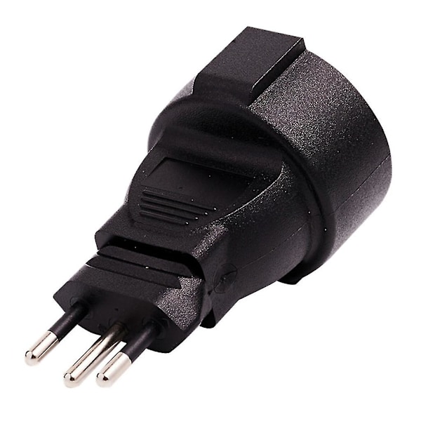 Sveitsisk 3-pinners rund til EU standard 16A 250V strømforsyningsadapter hann til hunn [Db]