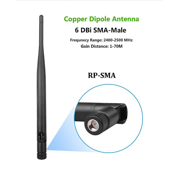 Mini 2.4 GHz 5dBi 802.11b/g WiFi Antenne RP-SMA Hann Trådløs Ruter Ruter [Db]